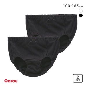 ガロー Garau GIRLS SHORTS ショーツ 2枚セット キッズ ジュニア 女の子 綿100％ 白 黒 100 110 120 130 140 150 160 165