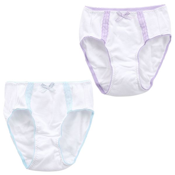 ガロー Garau ショーツ キッズ ジュニア 女の子 綿100％ 2枚セット レース チェックリボン 130 140 150 160 165