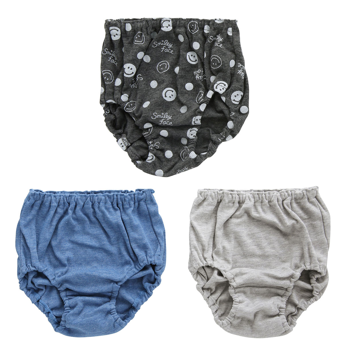 ガロー Garau ショーツ キッズ ジュニア 女の子 3枚セット スマイリーフェイス 120 130 140 150 160 165(Set-120)