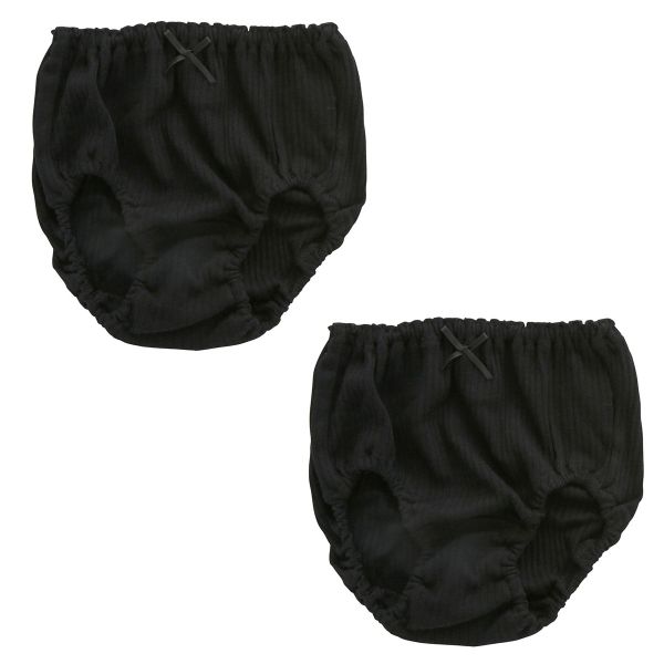 ガロー Garau ショーツ キッズ ジュニア 女の子 2枚セット 無地 リブ 綿100％ 100 110 120 130 140 150 160 165 白 黒