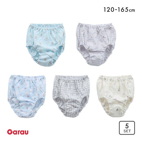 ガロー Garau ショーツ キッズ ジュニア 女の子 5枚セット 綿100％ バラエティ柄 120 130 140 150 160 165