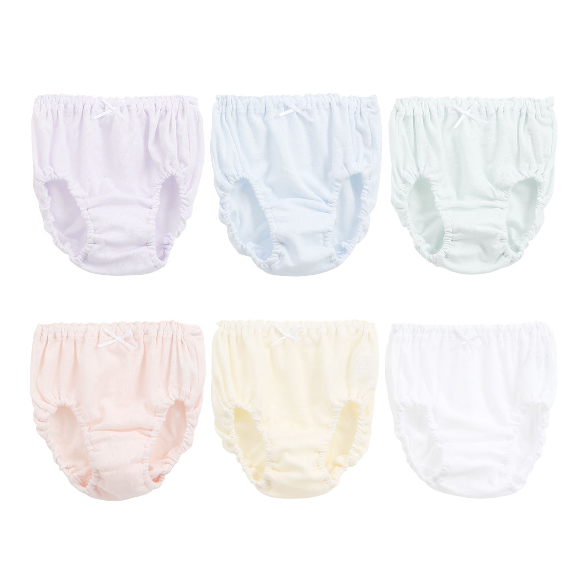 ガロー Garau キッズ ジュニア パターンメッシュ ショーツ 6枚セット 女児 女の子 無地 110 120 130 140 150 160 165(Set-110)