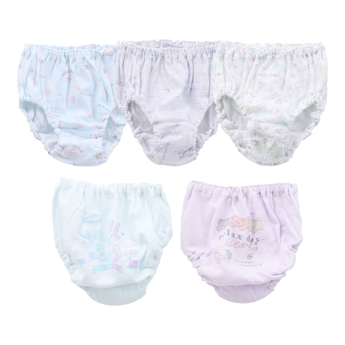ガロー 女児 動物キャラ ショーツ 5枚セット キッズ ジュニア 女の子 100 110 120 130 140 150 160 165 Garau(Set-100)
