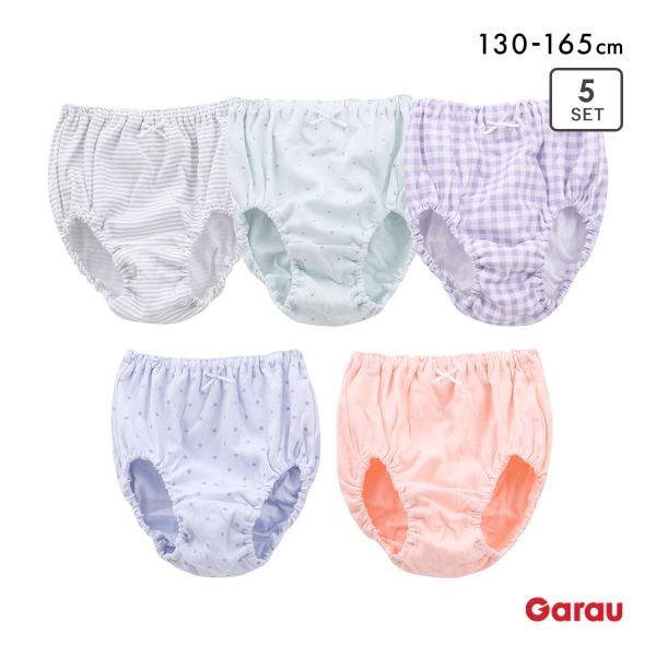 ガロー 女児 綿100％ ショーツ 5枚セット キッズ ジュニア 130 140 150 160 165 女子 女の子 小学生 パンツ コットン Garau
