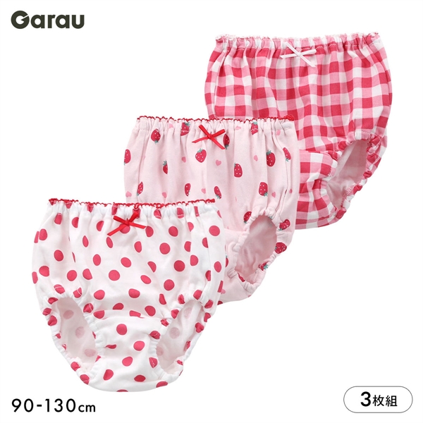 ガロー 女の子 ショーツ 3枚セット 綿100％ キッズ ジュニア 綿100％ 女子 女児 保育園 Garau 下着