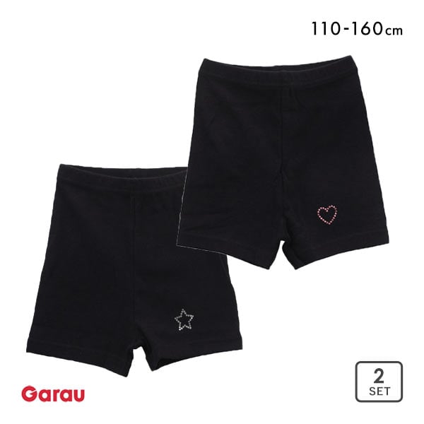 ガロー Garau 1分丈 オーバーパンツ スパッツ 2枚セット キッズ ジュニア 110 120 130 140 150 160