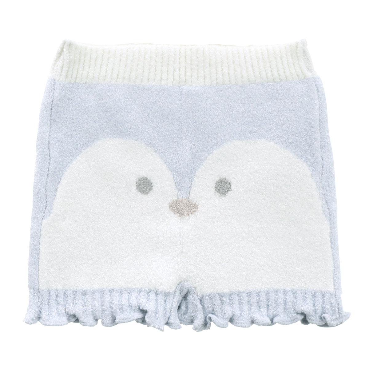 ガロー Garau モコモコ素材の1分丈 マシュマロパンツ オーバーパンツ キッズ ジュニア 女の子 女児 100-130(LBU-薄ブルー-100-130)