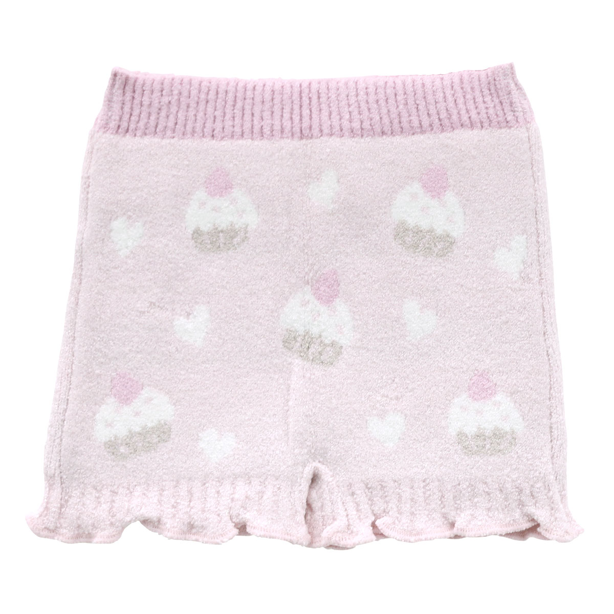 ガロー Garau モコモコ素材の1分丈 マシュマロパンツ オーバーパンツ キッズ ジュニア 女の子 女児 100-130(LPI-薄ピンク-100-130)