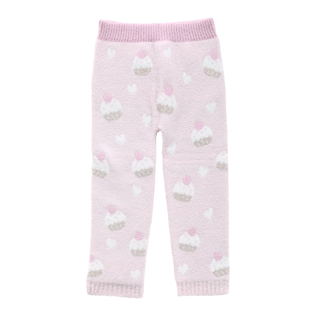 ガロー Garau モコモコ素材のマシュマロレギンス キッズ ジュニア ロング丈 オーバーパンツ 女の子 女児 100-110 120-130(LPI-薄ピンク-100-110)
