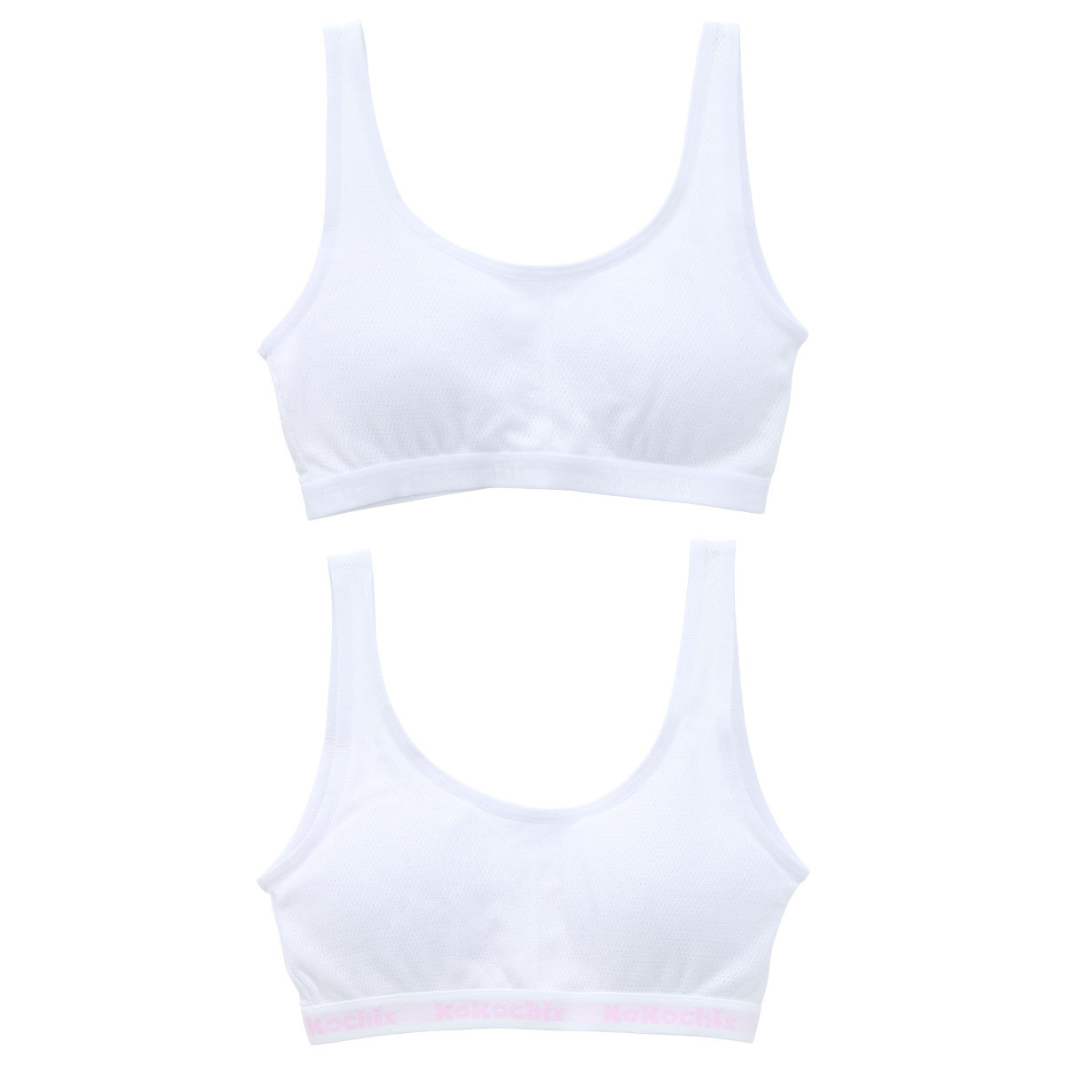 ガロー Garau ブラジャー ノンワイヤー ハーフトップ インナー キッズ ジュニア パッド付き メッシュ 2枚セット 140 150 160 165(Set-140)