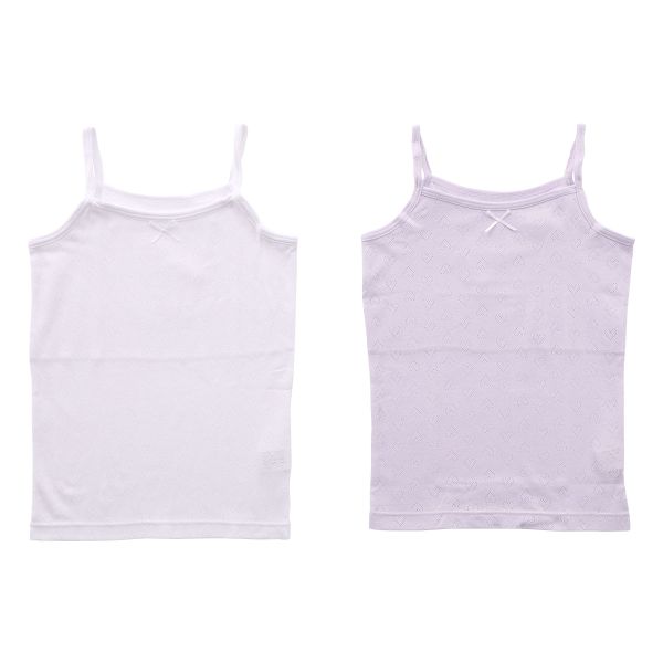ガロー Garau 胸二重 キャミソール インナー キッズ ジュニア 女の子 サラサラコットン 2枚セット 120 130 140 150 160 綿100％