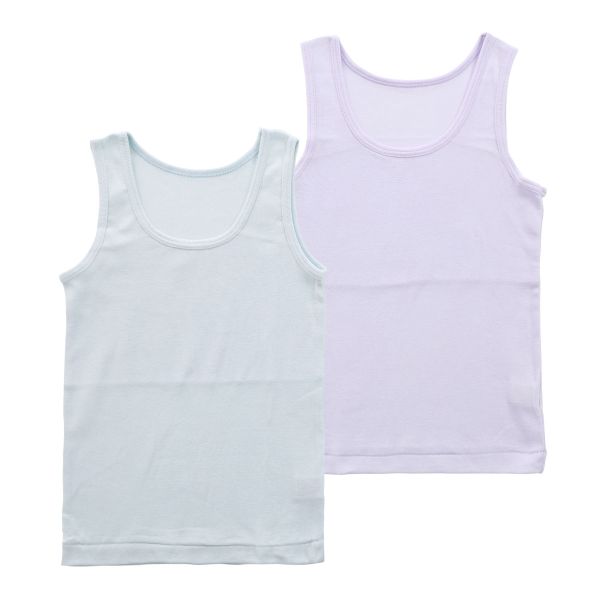 ガロー Garau 胸二重 タンクトップ インナー キッズ ジュニア 女の子 2枚セット 綿100％ フライス 100 110 120 130 140