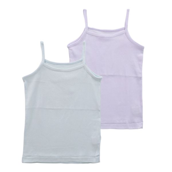 ガロー Garau 胸二重 キャミソール インナー キッズ ジュニア 女の子 2枚セット 綿100％ フライス 100 110 120 130 140
