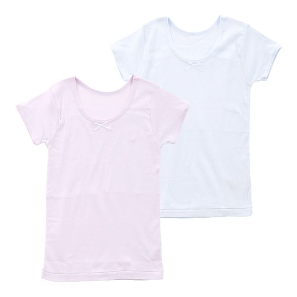 ガロー 女児 胸二重 半袖シャツ 2枚セット インナー キッズ ジュニア 130 140 150 160 Garau