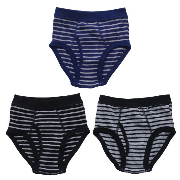ガローGarau ブリーフ キッズ ジュニア 男の子 前あき 3枚セット ボーダー 綿混 110 120 130 140 150 160 170