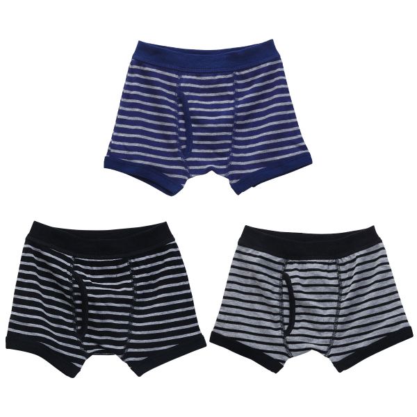 ガローGarau ボクサーパンツ キッズ ジュニア 男の子 前あき 3枚セット ボーダー 綿混 110 120 130 140 150 160 170