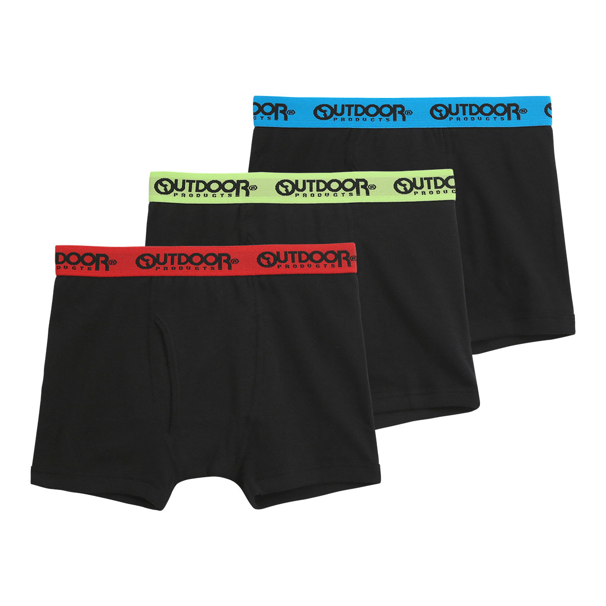 アウトドアプロダクツ OUTDOOR PRODUCTS キッズ ジュニア ボクサーパンツ 3枚セット 男児 男の子 ボーイズ 前開き 無地(Set-130)
