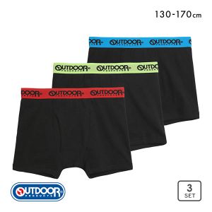 アウトドアプロダクツ OUTDOOR PRODUCTS キッズ ジュニア ボクサーパンツ 3枚セット 男児 男の子 ボーイズ 前開き 無地