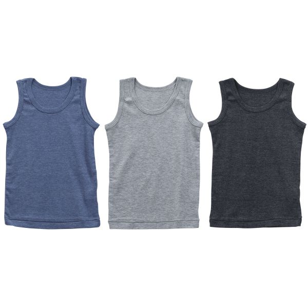 ガローGarau タンクトップ キッズ ジュニア 男の子 インナー 丸首 3枚セット 綿混 100 110 120 130 140 150 160 170
