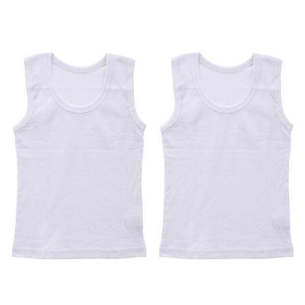 ガロー Garau タンクトップ 丸首 インナー キッズ ジュニア 男の子 2枚セット カノコ 100 110 120 130 140 150 160 170 綿100％