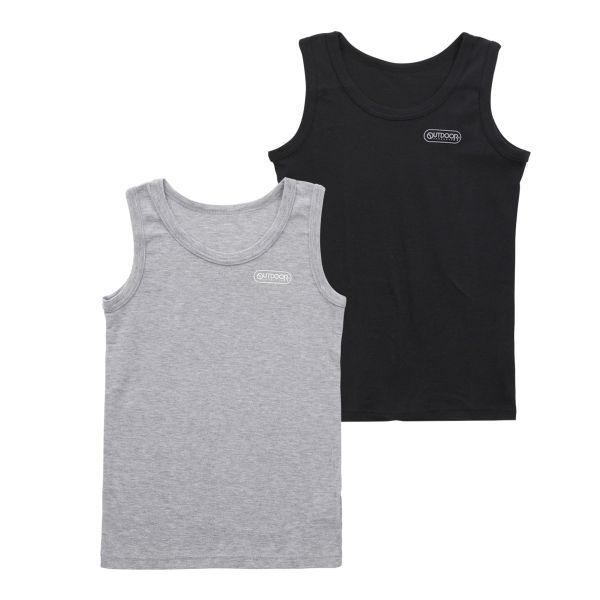 アウトドアプロダクツ OUTDOOR PRODUCTS キッズ ジュニア タンクトップ 2枚セット 丸首 インナー 男の子 綿混 130 140 150 160