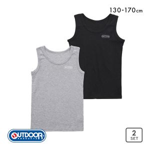 アウトドアプロダクツ OUTDOOR PRODUCTS キッズ ジュニア タンクトップ 2枚セット 丸首 インナー 男の子 綿混 130 140 150 160