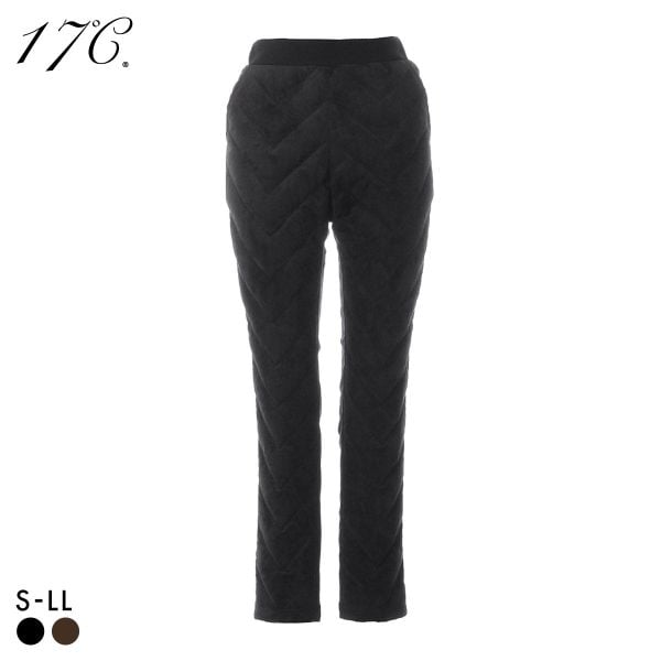 17℃ スエード調ダウンパンツ ボトムス テーパード レディース あったか 巾着付き 大きいサイズ