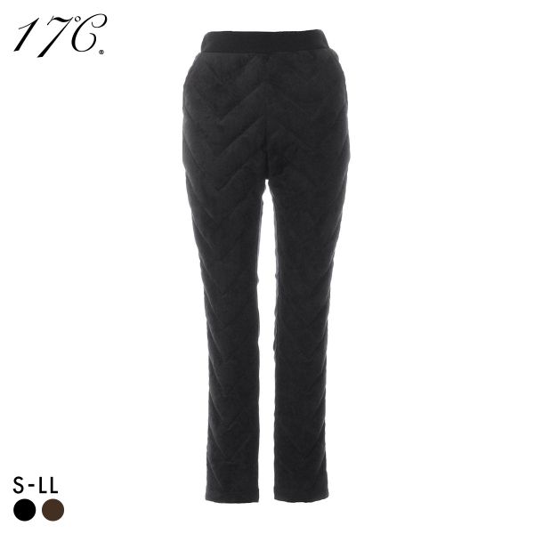 17℃ スエード調ダウンパンツ ボトムス テーパード レディース あったか 巾着付き 大きいサイズ
