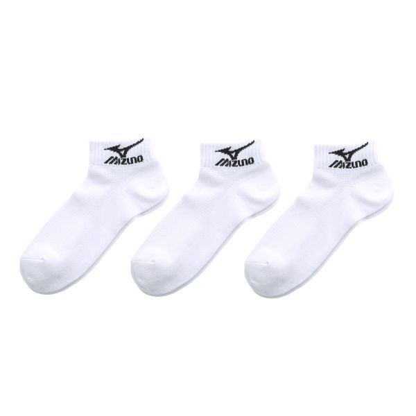 ミズノ MIZUNO ソックス 靴下 スニーカー丈 3足組 キッズ ジュニア 高耐久 つま先かかと補強 スポーツ 白 黒 21-23cm 23-25cm