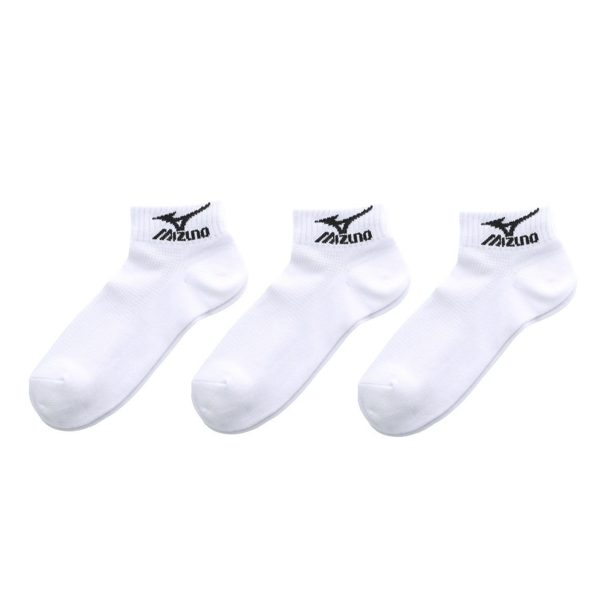 ミズノ MIZUNO ソックス 靴下 スニーカー丈 3足組 キッズ ジュニア 高耐久 つま先かかと補強 スポーツ 白 黒 21-23cm 23-25cm(WH-ホワイト-21-23cm)