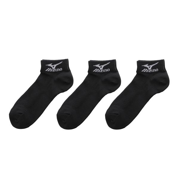 ミズノ MIZUNO ソックス 靴下 スニーカー丈 3足組 キッズ ジュニア 高耐久 つま先かかと補強 スポーツ 白 黒 21-23cm 23-25cm