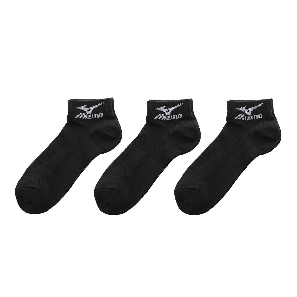 ミズノ MIZUNO ソックス 靴下 スニーカー丈 3足組 キッズ ジュニア 高耐久 つま先かかと補強 スポーツ 白 黒 21-23cm 23-25cm(BK-ブラック-21-23cm)