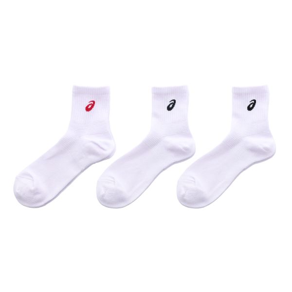 アシックス ASICS ソックス 靴下 ショート丈 3足組 白 黒 FIT TOUGH 抗菌防臭 スポーツ レディース 23-25cm