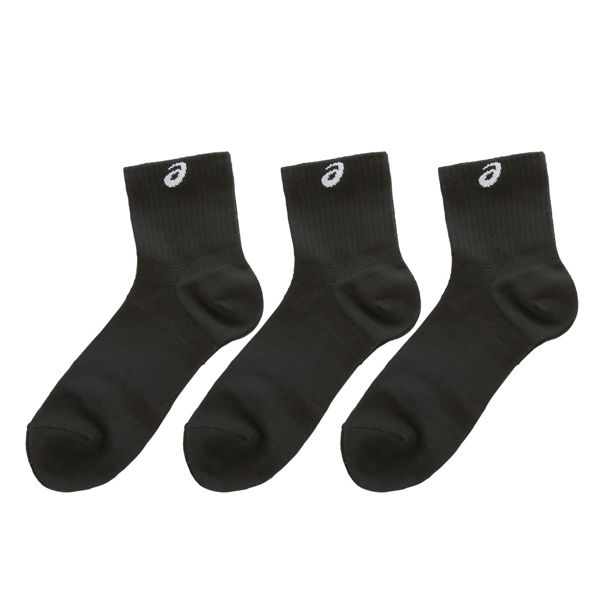 アシックス ASICS for SPORTS ソックス 靴下 ショート丈 3足組 白 黒 サポート メッシュ 24-26cm 26-28cm メンズ(Set3-24-26cm)