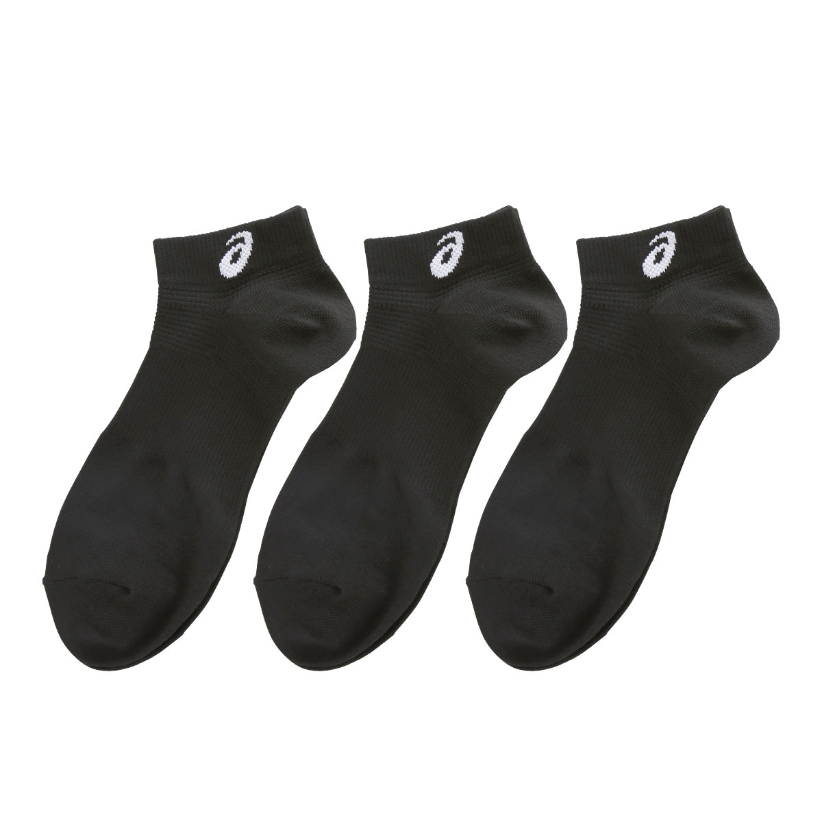 アシックス ASICS for SPORTS ソックス 靴下 スニーカー丈 3足組 白 黒 サポート 高耐久 メッシュ 24-26cm 26-28cm メンズ(BK-ブラック-24-26cm)