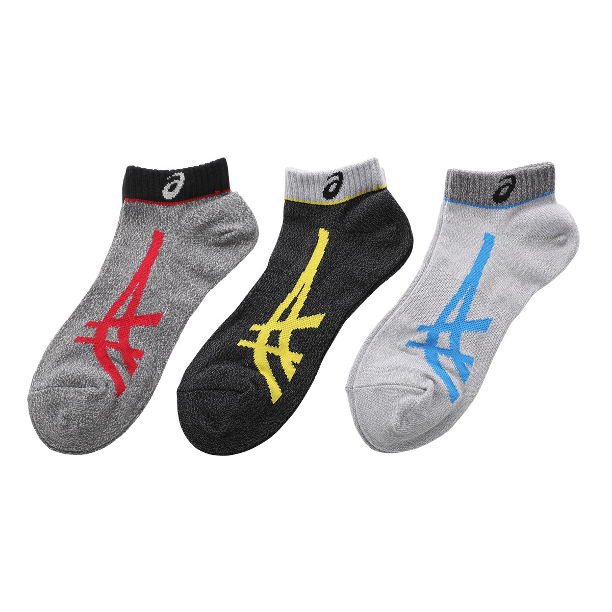 アシックス ASICS TOUGH HARD ソックス 靴下 スニーカー丈 3足組 高耐久 サポート 杢 メンズ 24-26cm 26-28cm(Set-24-26cm)