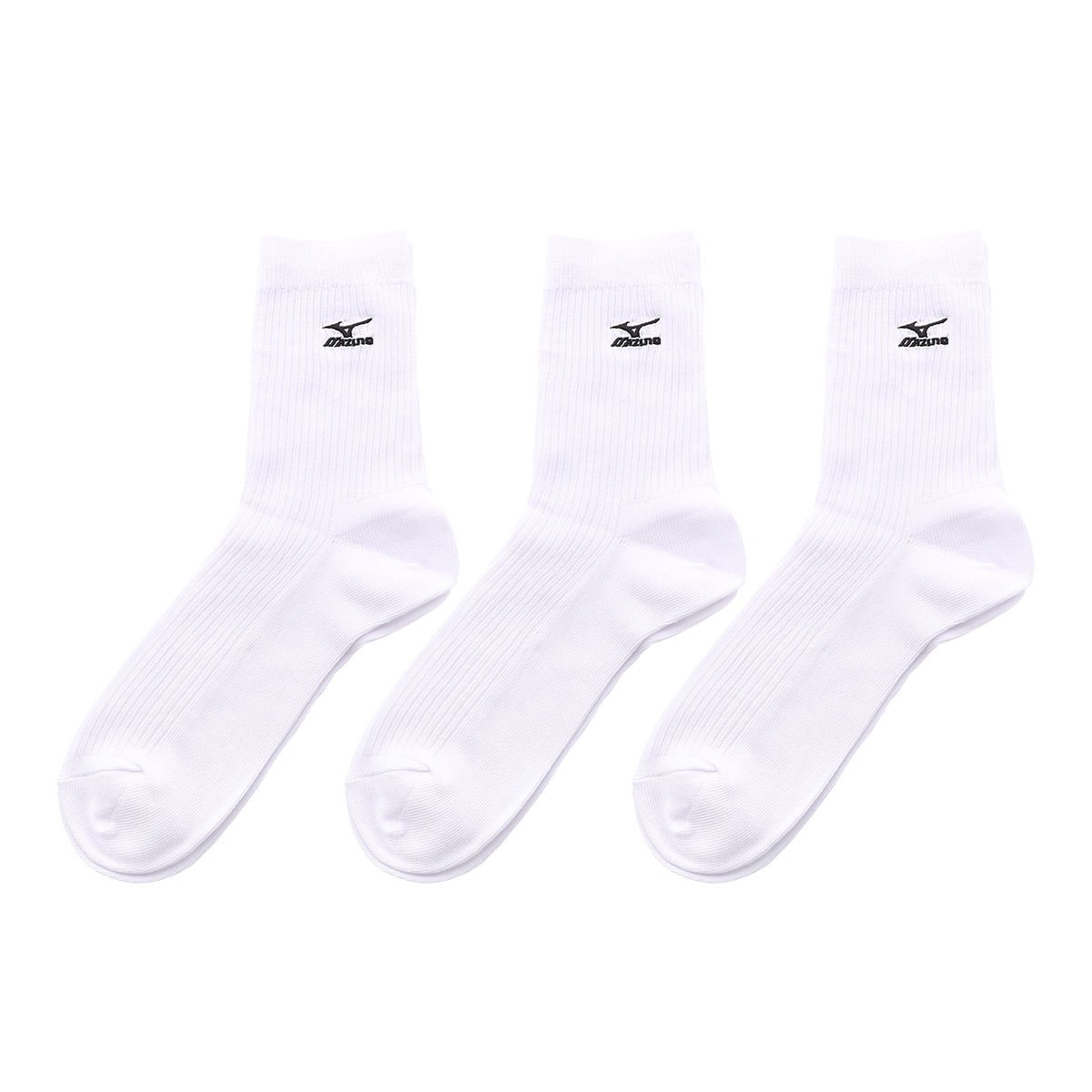 ミズノ MIZUNO ソックス 靴下 クルー丈 3足組 リブ 刺繍 高耐久 サポート メンズ 24-26cm 26-28cm 28-30cm(Set1-24-26cm)