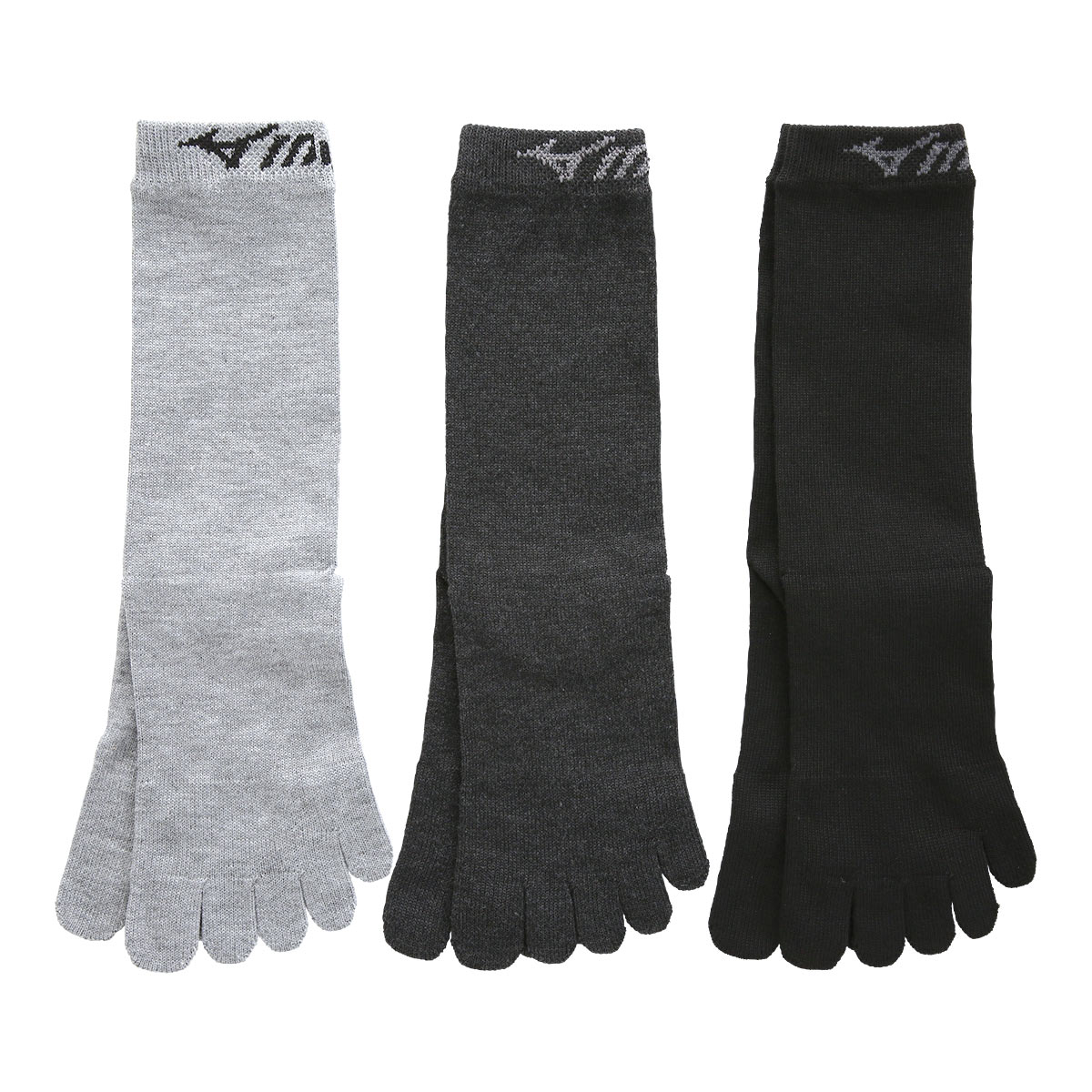 ミズノ MIZUNO ソックス 靴下 クルー丈 5本指 3足組 つま先かかと高耐久 メンズ 24-26cm 26-28cm(Set-24-26cm)