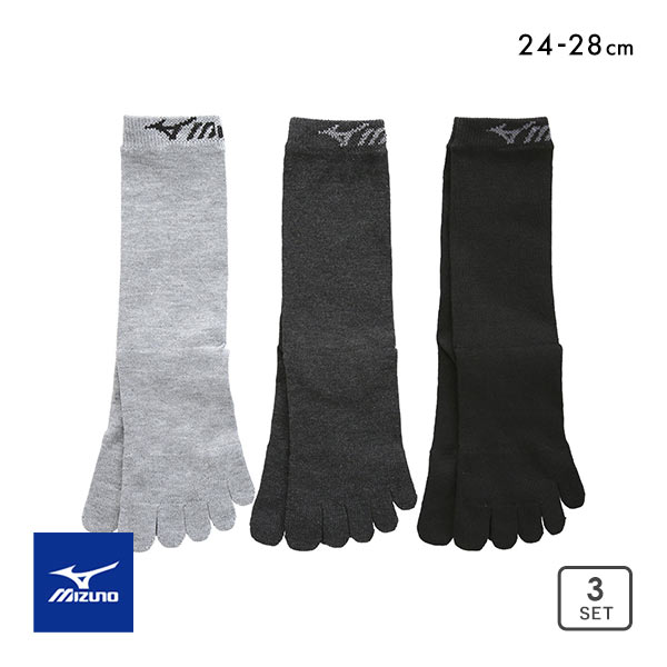 10%OFF ミズノ MIZUNO ソックス 靴下 クルー丈 5本指 3足組 つま先かかと高耐久 メンズ 24-26cm 26-28cm 10%OFF ミズノ MIZUNO ソックス 靴下 クルー丈 5本指 3足組 つま先かかと高耐久 メンズ 24-26cm 26-28cm