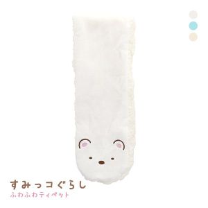 すみっコぐらし ティペット 刺繍 ふわふわボア マフラー キッズ ジュニア あったか しろくま とかげ ねこ