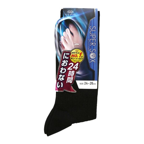 スーパーソックス SUPER SOX ストライプ クルー丈 ソックス ムレない におわない 靴下 23-25cm 24-26cm 26-28cm