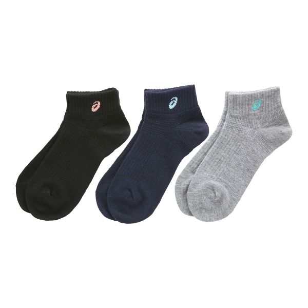 アシックス ASICS キッズ ソックス 靴下 スニーカー丈 3足組 抗菌防臭 カラー ジュニア スクール 19-21cm 22-24cm