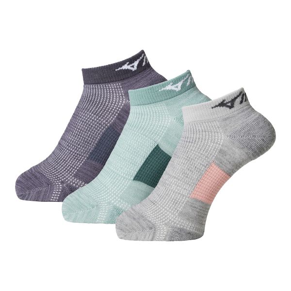 ミズノ MIZUNO RUN&WALK ソックス スニーカー丈 靴下 足底パイル 甲メッシュ レディース 23-25cm