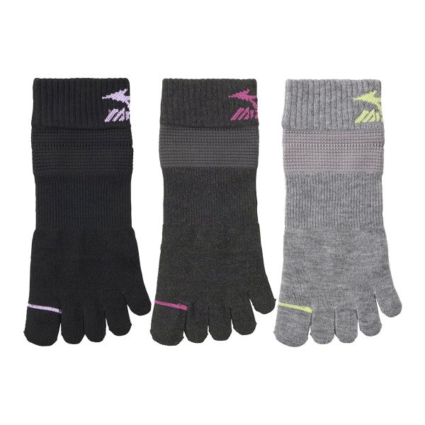 ミズノ MIZUNO RUN&WALK ソックス スニーカー丈 靴下 3足組 5本指 サポート スポーツ レディース 23-25cm