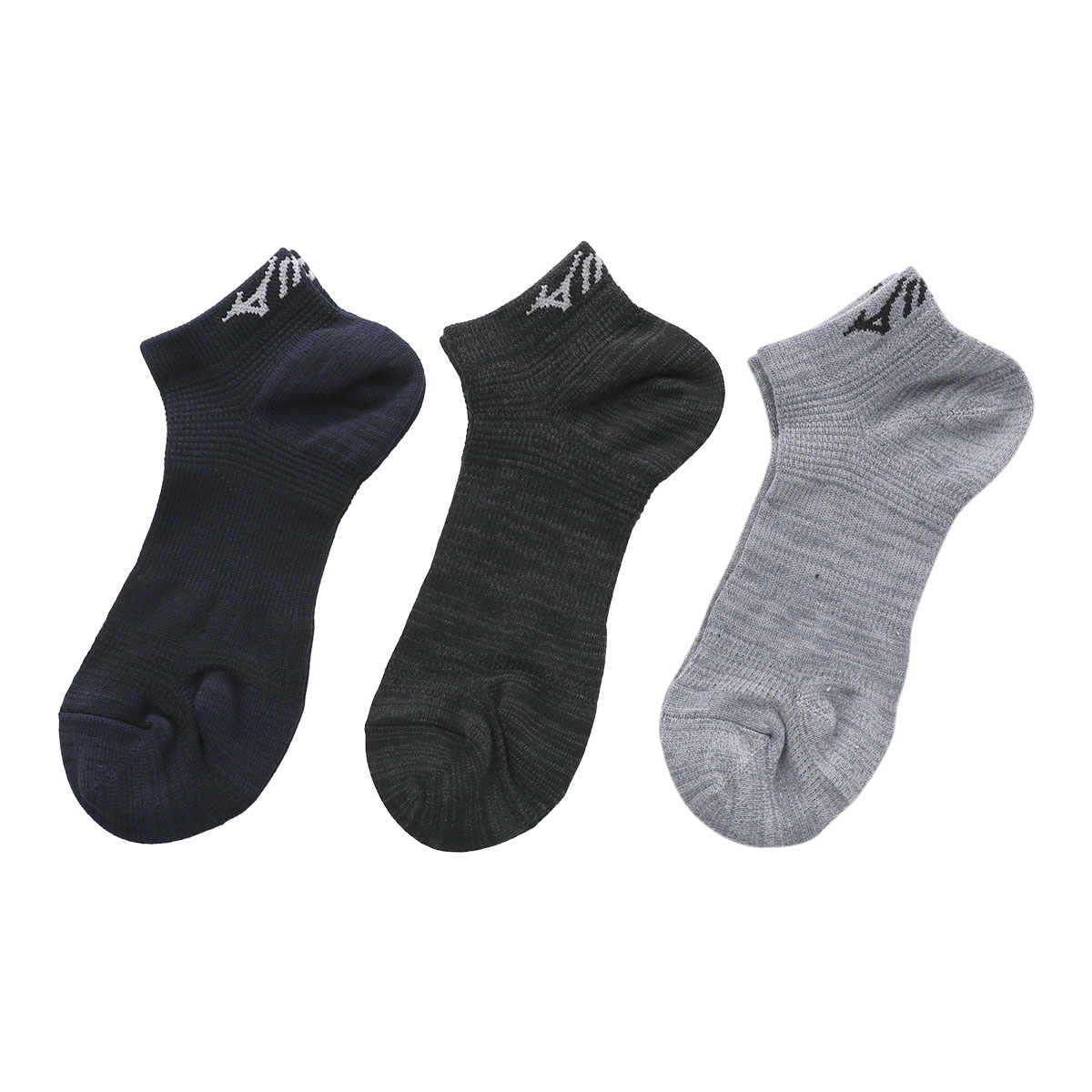 その他 Qmmyo ミズノ MIZUNO ワーク 強靭フィット ソックス 靴下 三足組 杢
