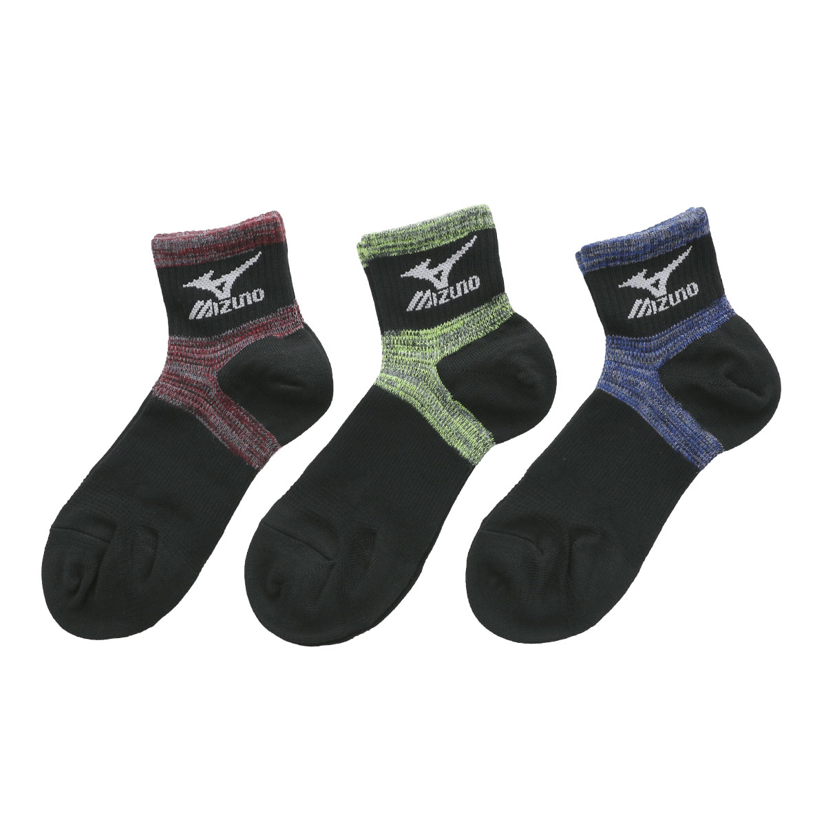 ミズノ MIZUNO ワーク 強靭フィット ソックス 靴下 三足組 ショート丈 メンズ 24-26cm 26-28cm(Set-24-26cm)