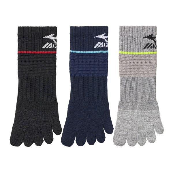 ミズノ MIZUNO RUN&WALK ソックス 靴下 ショート丈 5本指 3足組 サポート メンズ スポーツ 24-26cm 26-28cm