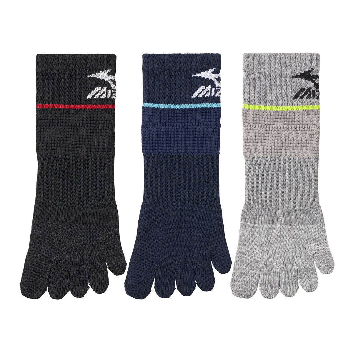 ミズノ MIZUNO RUN&WALK ソックス 靴下 ショート丈 5本指 3足組 サポート メンズ スポーツ 24-26cm 26-28cm(Set-24-26cm)