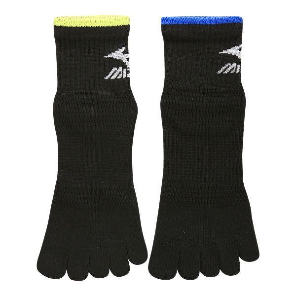 ミズノ MIZUNO WORK ソックス 靴下 ショート丈 5本指 2足組 涼感メッシュ 吸汗速乾 サポート メンズ 24-26cm 26-28cm