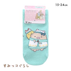 すみっコぐらし ソックス かつえび スニーカー丈 ジュニア キッズ 靴下 15-20cm 19-24cm